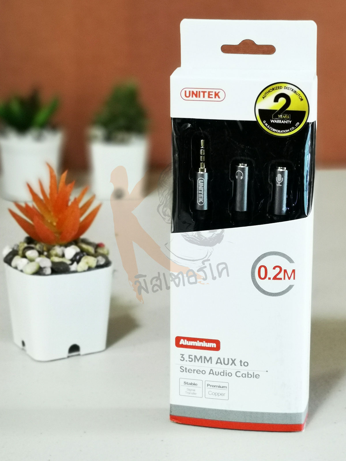 สาย AUX 3.5mm ความยาว 1M หัวเคลือบทอง by Unitek