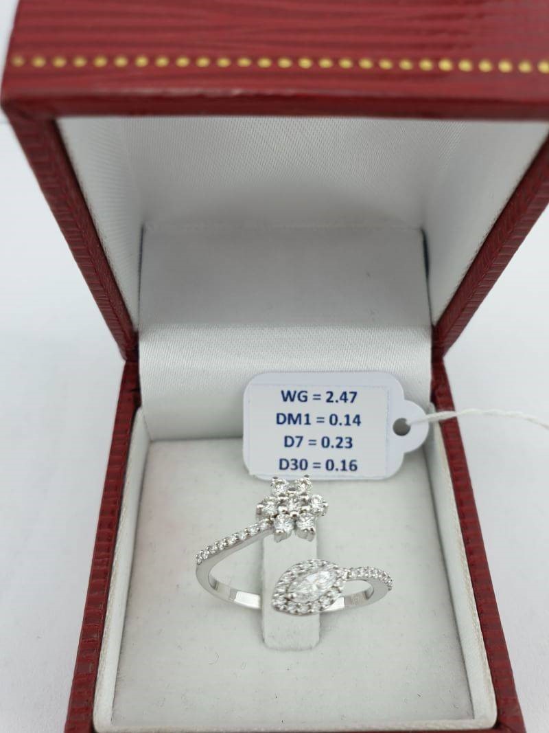 สั่งผลิตเพชรเบลเยี่ยมคัท แหวนแต่งงาน แหวนหมั้น ใส่เที่ยว ออกงาน แหวนทองขาว 18K เพชรแท้ 0.53 กะรัต 2.47 กรัม น้ำ 99 ราคาถูกมาก มีใบรับประกันค่ะ