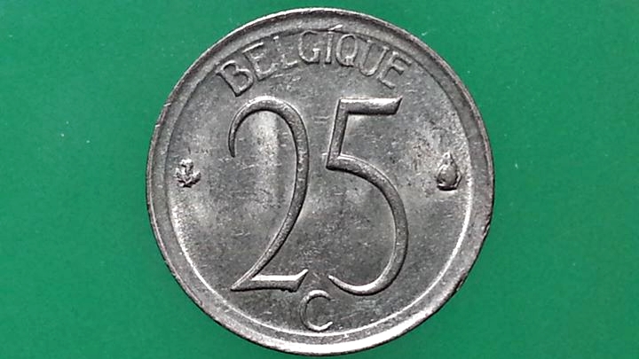 เหรียญ เงินตรา ประเทศ เบลเยี่ยม Centimes (French legend) 1966