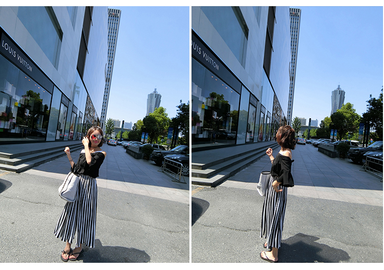 เสื้อแฟชั่นสายเดี่ยว โชว์ไหล่ ใส่สบายๆ เนื้อผ้าชีฟองขนเป็ดพริ้วๆ ใส่หลวมๆ แขนระบาย(ตามแบบ)ปิดข้อศอก ใส่เที่ยวสวยเก๋ หรือออกงานไหนๆก็น่ารักสไตล์เกาหลี