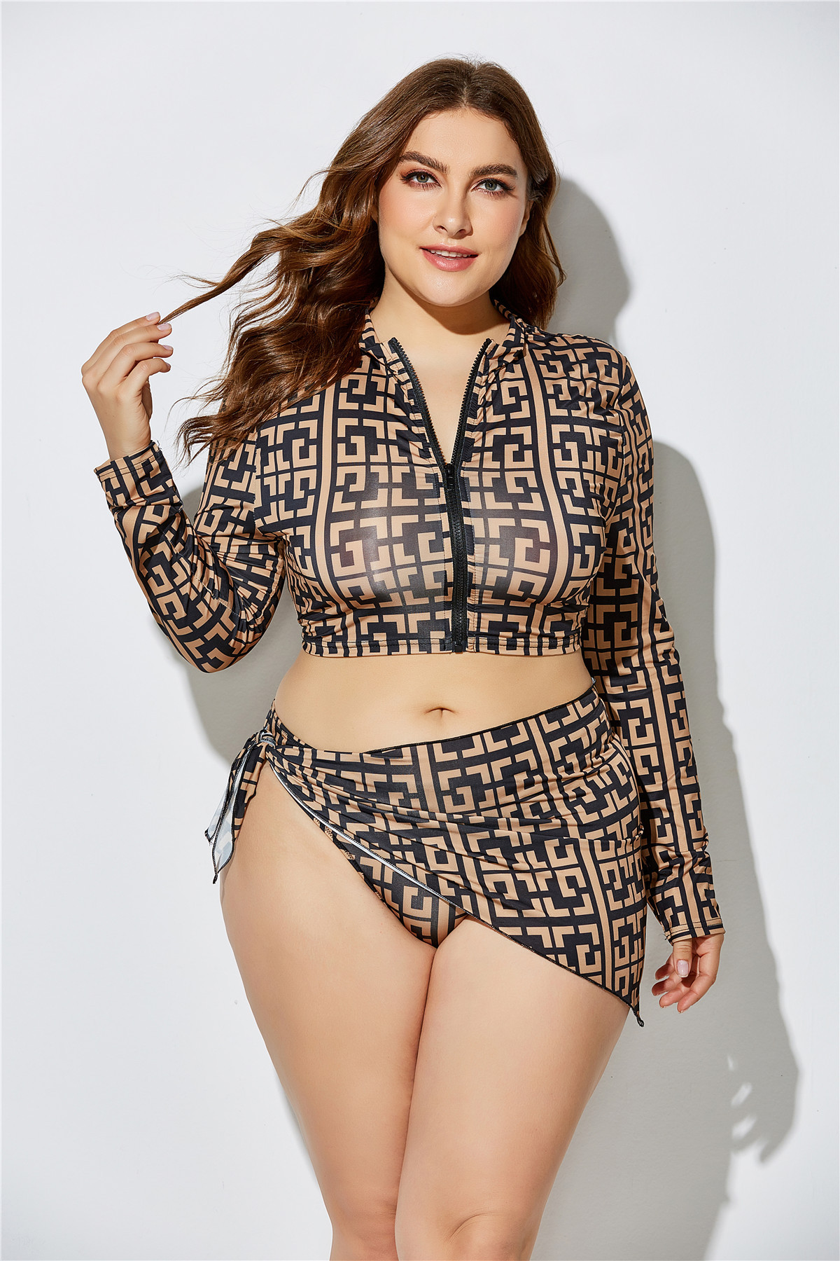 ชุดว่ายน้ำคนอ้วน 5xl เซต 3 ชิ้น ทูพีช พร้อมผ้าผูกเอวไม่มีฟองน้ำ อก 44-50 บิกินีเอวต่ำใส่ช่วง สะโพก44-50 นิ้วค่ะ ไซส์ใหญ่ คุ้มมากค่ะ