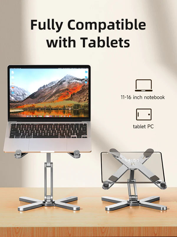 Laptop Stand Ergonomic 360 Rotable by Cabletime หมุนได้ 360 องศา ปรับขึ้นลงได้ พับเก็บและพกพาได้