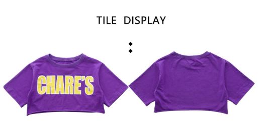 พร้อมส่ง ชุดเต้น แขนสั้น Chare' พร้อม กางเกงคาร์โก้ สีครีม