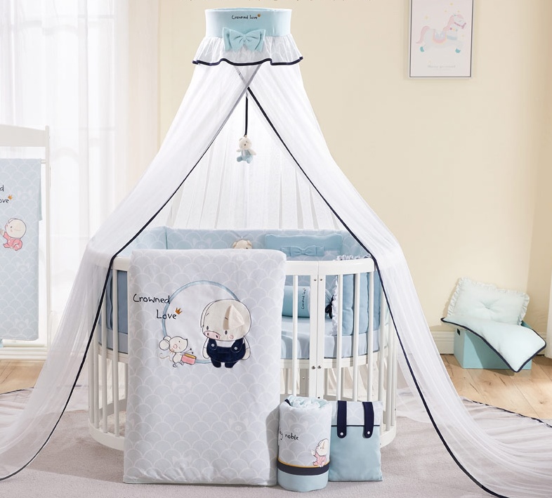 TP21506 เตียงไม้สีขาว Modern Classic OVAL Crib Ivory White (round bed) ดีไซน์สวย WD31