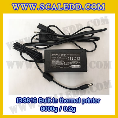 เครื่องชั่งดิจิตอล พิกัดน้ำหนัก 6kg Built-in thermal printer ยี่ห้อ SDS รุ่น IDS816 ค่าละเอียด 0.2g