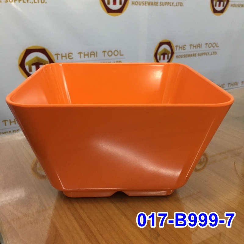 ชามเหลี่ยม 7*7 นิ้ว สีส้ม 017-B999-7,Orange square bowl