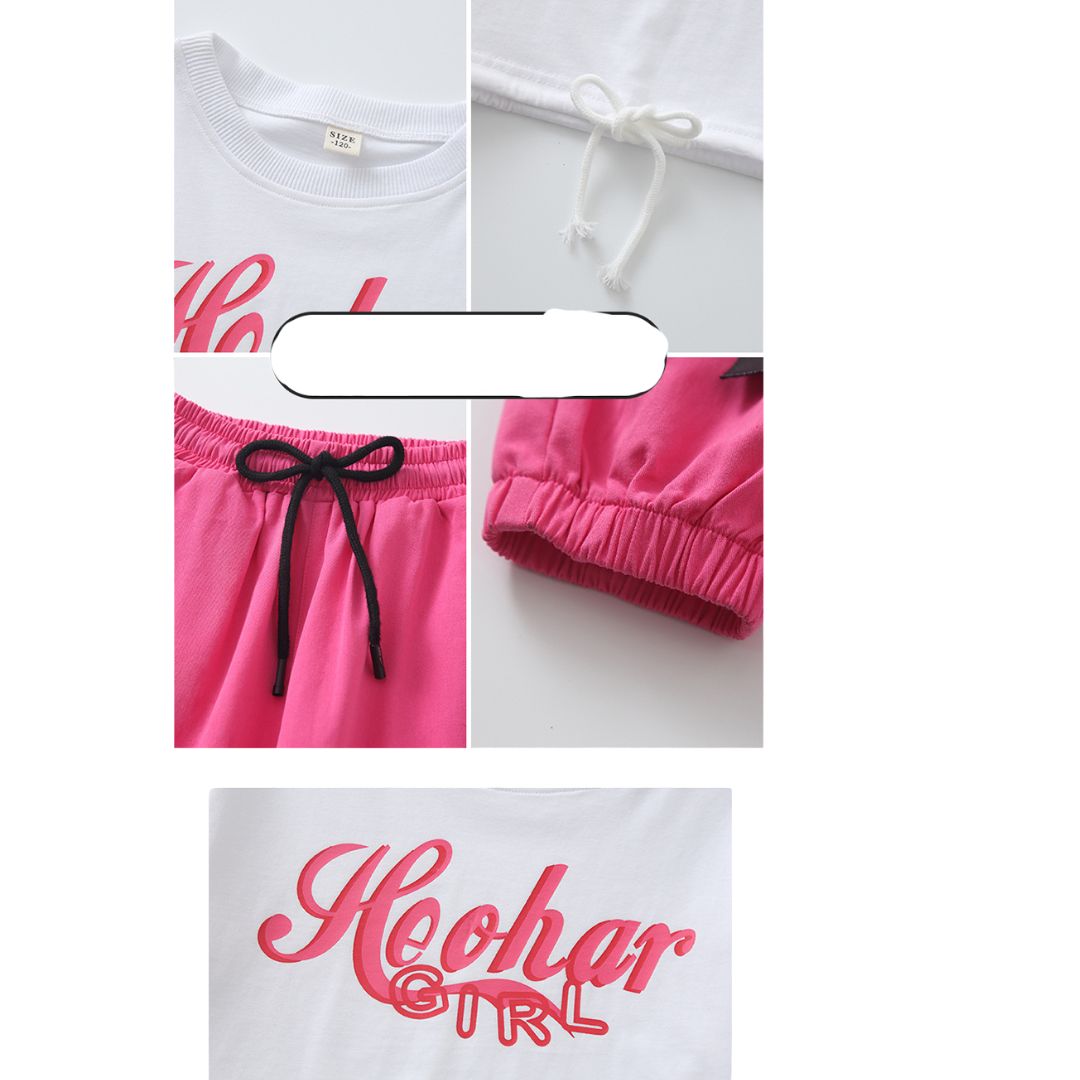 พร้อมส่ง ชุดเต้น ชุดฮิปฮอป เสื้อครอป สีชมพู หวาน