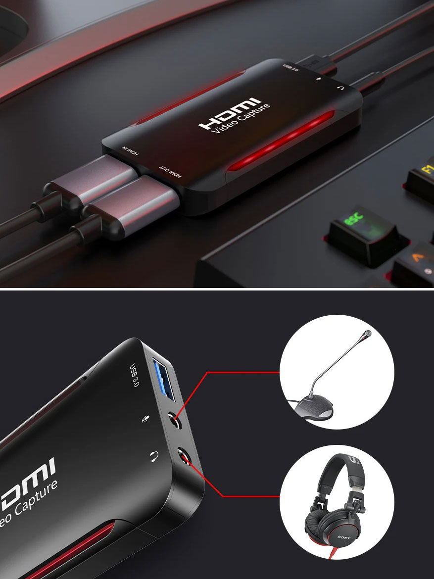 4K Ultra HDMI Video Capture Card Device for Live Streaming Output 1080P 60Hz by Cabletime