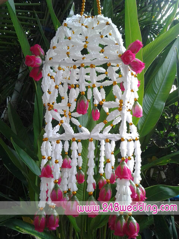 โคมแขวนดอกรัก ทรงเหลี่ยม