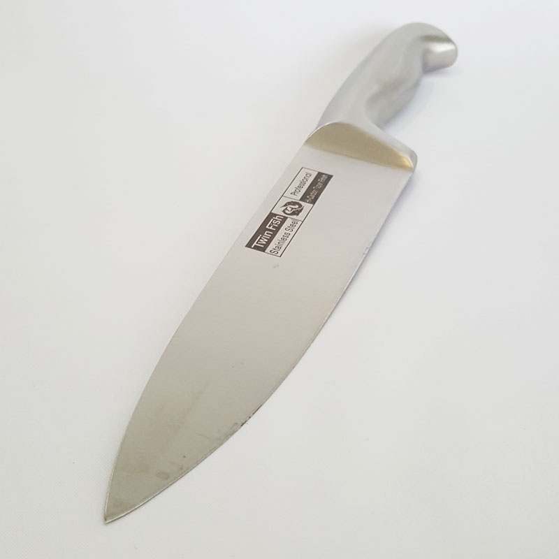 มีดเชฟปลายแหลม 8 นิ้ว ด้ามสเตนเลส 5761/8 ตราปลาคู่