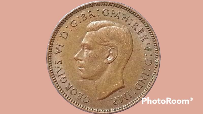 เหรียญ เงินตรา ประเทศ สหราชอาณาจักรบริเตนใหญ่และไอร์แลนด์เหนือ Farthing (George VI, Ind: Imp:) 1944