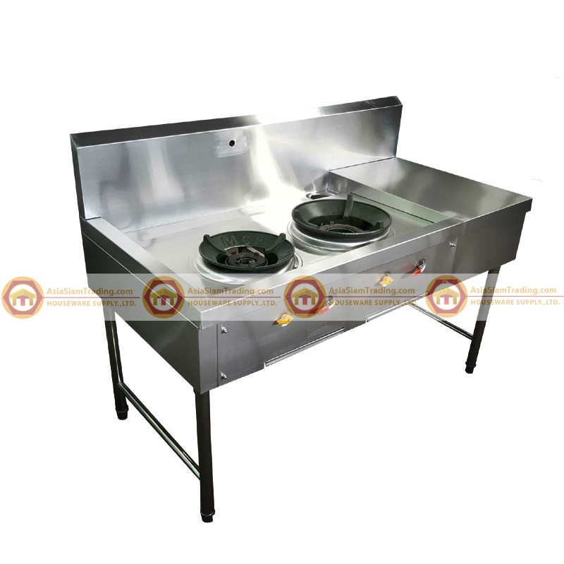 Stainless 2 Burnner Thai Range , เตาไทย 2 หัว ( พักขวา ) ,002-RW-2TBR70140 (SUS-304)