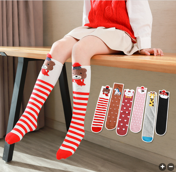 ถุงเท้ายาว ถุงเท้าเด็ก ลายหมี