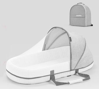 เบาะนอนเด็กพร้อมมุ้ง แบบกระเป๋าพกพา สีชมพู/สีฟ้า