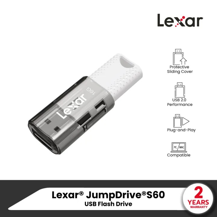 JumpDrive S60 USB Flash Drive (ยูเอสบีแฟลชไดรฟ์) เชื่อมต่อแบบ Plug-and-Play by Lexar