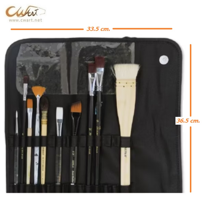 กระเป๋าใส่พู่กันด้ามยาว Seikai, 36.5 x 33.5cm.