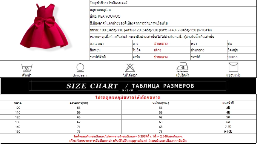 ชุดเด็ก :ชุดออกงาน เดรสเปิดไหล่ สีแดง