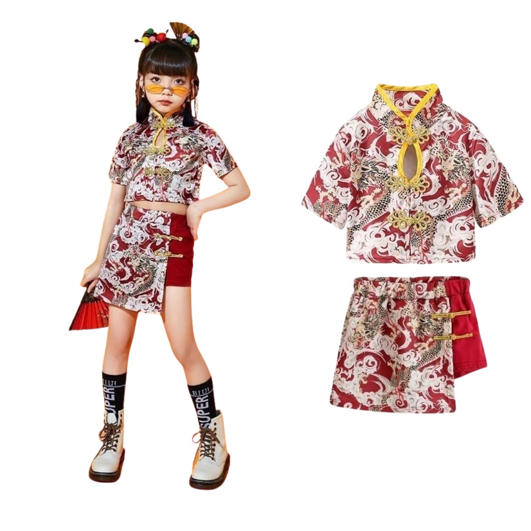 ชุดจีน เซ็ทเสื้อกี้เพ้า+กระโปรง กางเกง ลายใหม่ 2025