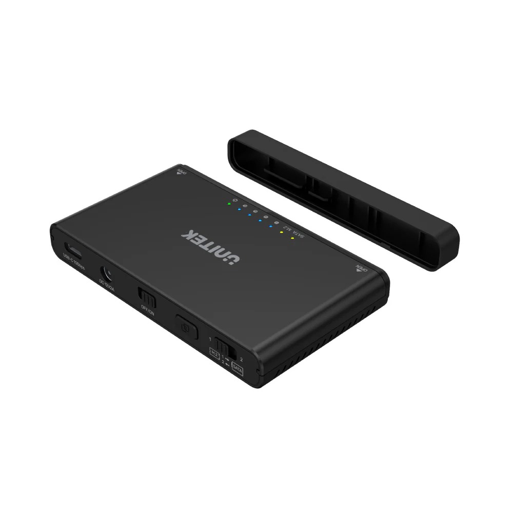 SolidForce+ USB-C to PCIe/NVMe M.2 SSD Enclosure + SATA III Adapter with Offline Clone by Unitek