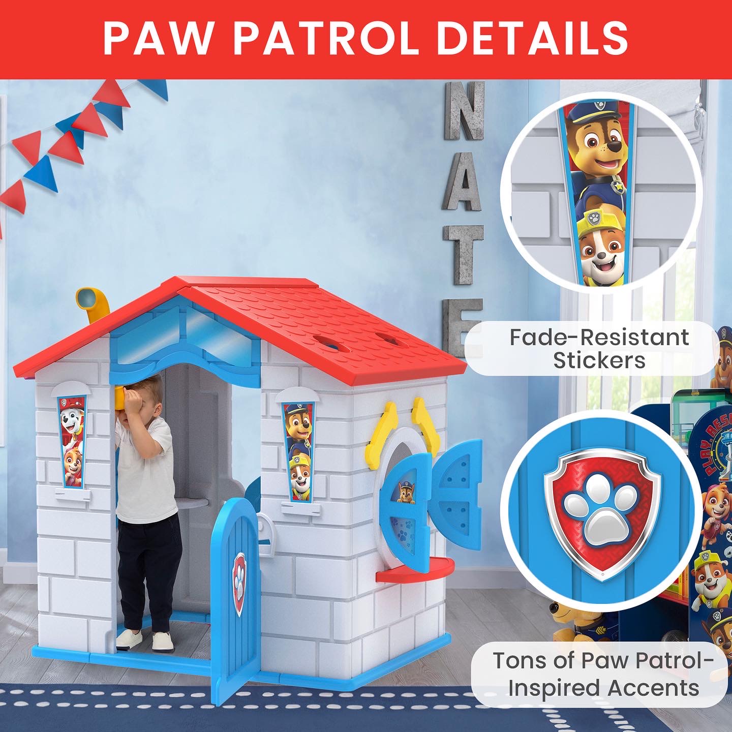 บ้าน PAW Patrol Plastic Indoor/Outdoor Playhouse with Easy Assembly by Delta Children