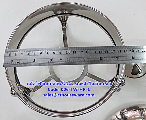 หม้อไฟสเตนเลสพร้อมขา และฝาปิดสเตนเลส รหัสสินค้า 006-TW-HP-1 Hot pot stainless and lid staunless. 006-TW-HP-1Hot and Sour Prawn Soup Dtom Yum Gkoong or Tom Yum Goong pot,酸辣虾汤火锅,Tôm nồi súp nóng và chua,ກຸ້ງຫມໍ້ແກງຮ້ອນແລະສົ້ມ, Panas dan Sour Udang periuk su