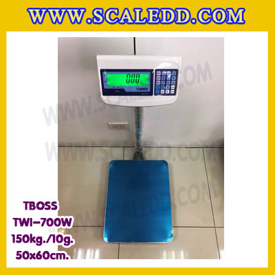 เครื่องชั่งน้ำหนัก150กิโลกรัม เครื่องชั่งน้ำหนัก150kg เครื่องชั่งดิจิตอล150kg เครื่องชั่งตั้งพื้น ตาชั่ง150kg ความละเอียด 10g ขนาดแท่นชั่ง50*60cm ยี่ห้อ TBOSS รุ่น TWI-700W (เครื่องชั่งผ่านตรวจรับรองจากสำนักชั่งตวงวัด)