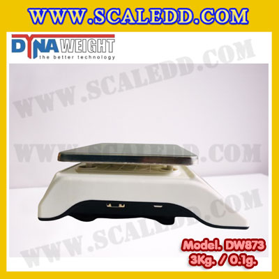 เครื่องชั่งดิจิตอล พิกัดน้ำหนัก 3kg ค่าละเอียด 0.1g ยี่ห้อ Dynaweight รุ่น DW873