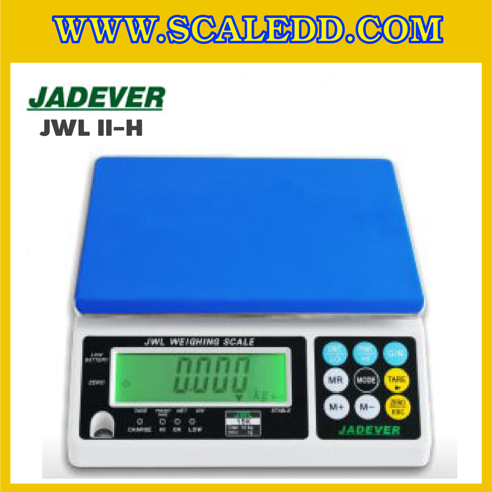 เครื่องชั่งดิจิตอล พิกัดน้ำหนัก 30kg ยี่ห้อ JADEVER รุ่น JWL II-H ความละเอียด 1g (มีใบตรวจรับรองจากสำนักชั่งตวงวัด)