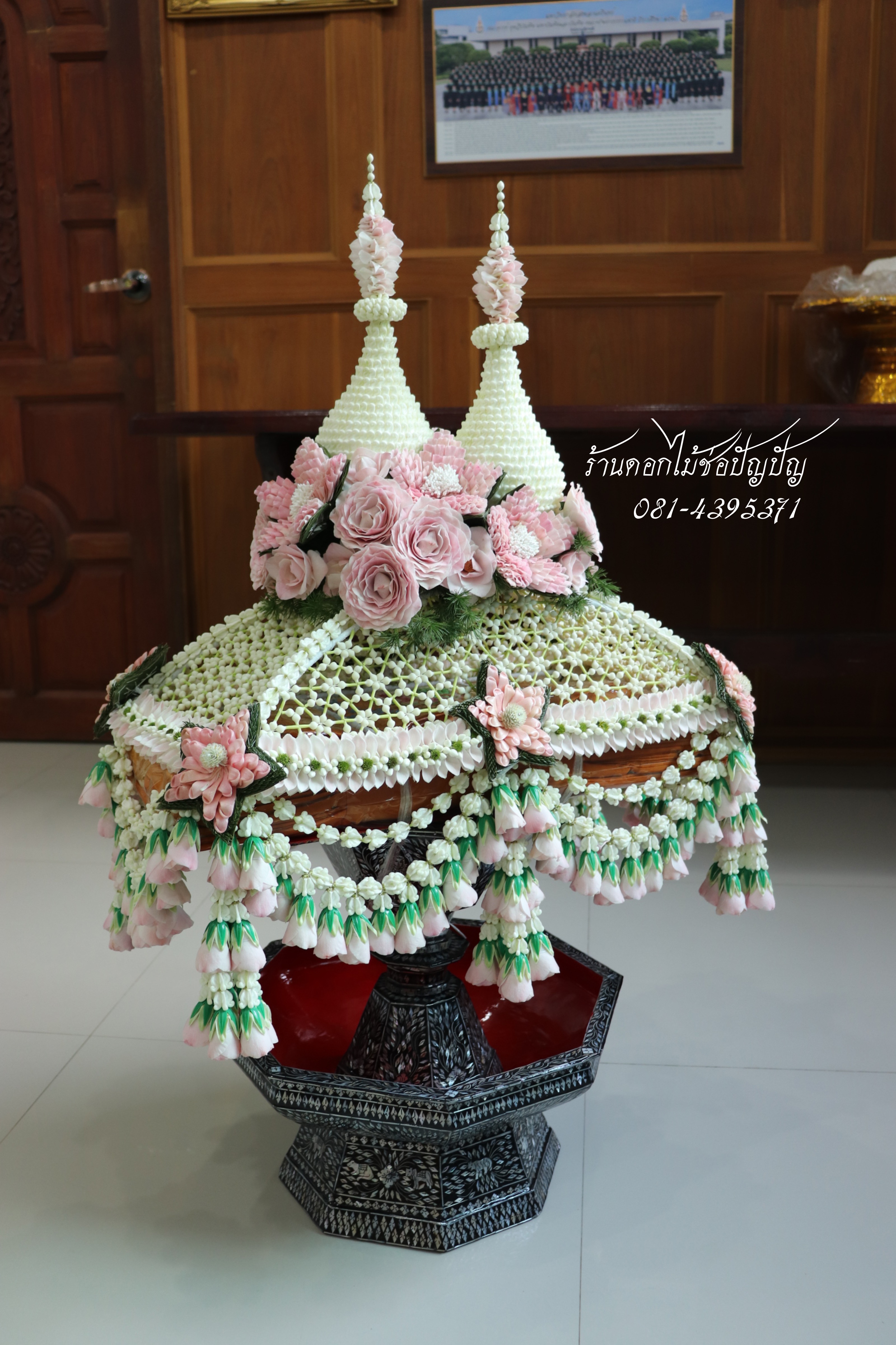 เครื่องบวชดอกไม้สด ชุดD11 (กรณีบวช2องค์)