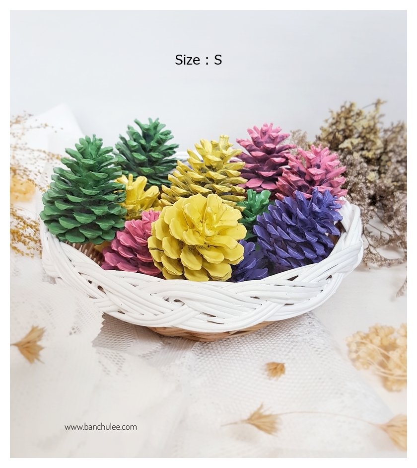 Round Wicker Tray ถาดสาน ทรงกลม ทาสีขอบด้วยสีขาว