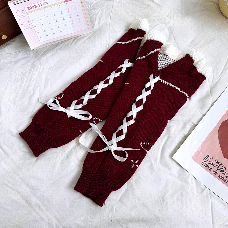 ถุงเท้า Y2K แบบยาว ปลอกขา สไตล์เกาหลีแบบไม่สวมเท้า ใส่แบบยาวหรือแบบย่น เด็กโต - ผู้ใหญ่