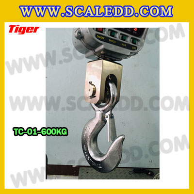ตาชั่งแขวน600กิโลกรัม เครื่องชั่งแขวน600kg เครื่องชั่งแขวนดิจิตอล600kg ตาชั่งแขวนดิจิตอล600kg พิกัด 600kg ค่าละเอียด 0.2kg ตะขอหมุนได้360องศา เครื่องชั่งแขวนยี่ห้อ TIGER รุ่น TC-01