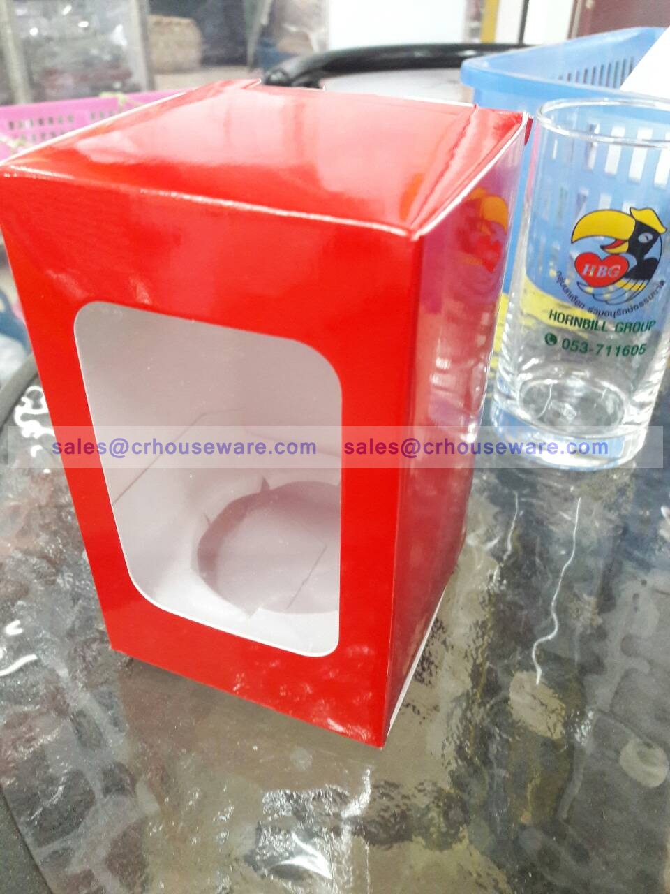 กล่องบรรจุแก้วน้ำ 10 oz. 005-K1210 (เฉพาะกล่อง),กล่องกระดาษของขวัญ,กล่องใส่แก้วน้ำโชว์ลายของขวัญ,กล่องสำหรับสินค้าพรี่เมี่ยม