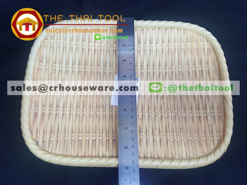 ถาดเหลี่ยม 12 นิ้ว ลายไม้สาน รหัส : NK13713-12 Melamine tray square shape weave design 12 inches Code : NK13713-12