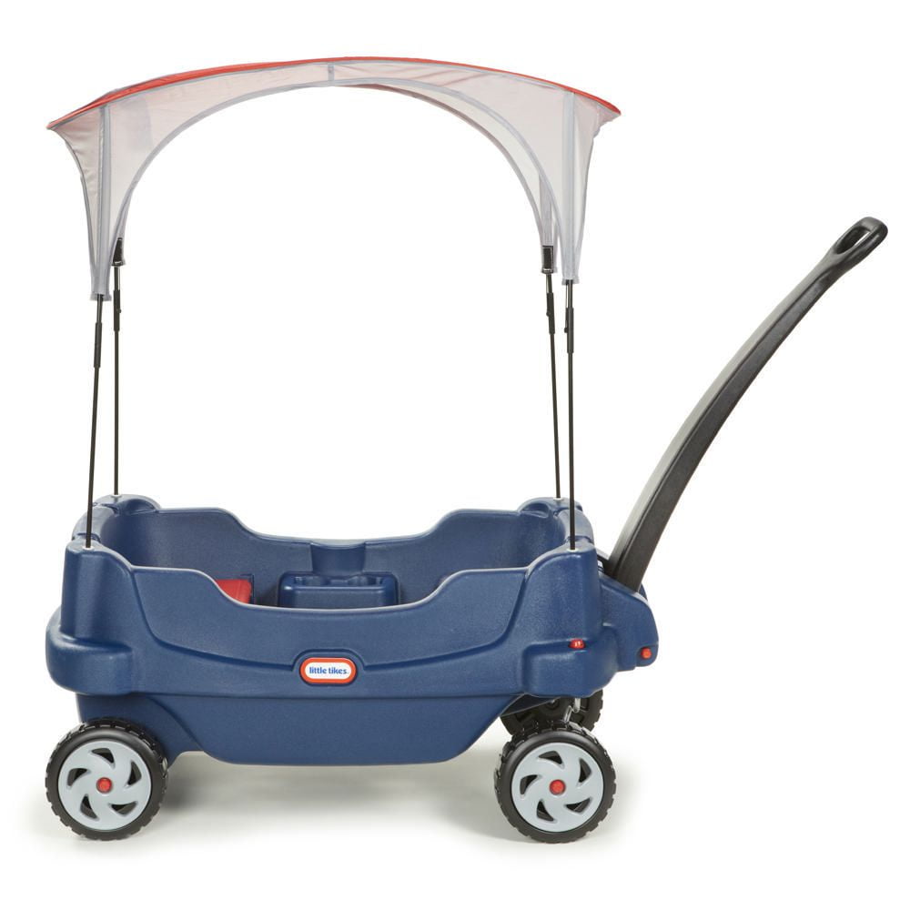 Little Tikes Deluxe Cruisin’ Canopy Wagon - Blue/White/Red