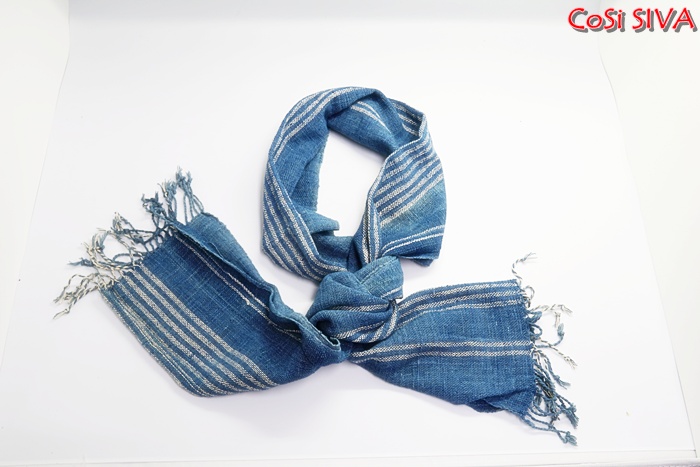 ผ้าพันคอผ้าฝ้ายย้อมคราม(Scarf - cotton dyeindigo