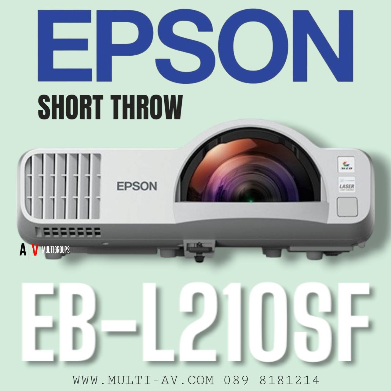 EPSON EB-L210SF โปรเจคเตอร์ Laser ความสว่าง 4,000 (Lumens) ความละเอียด(พิกเซล)1920x1080 (Full HD)Contrast 2,500,000:1