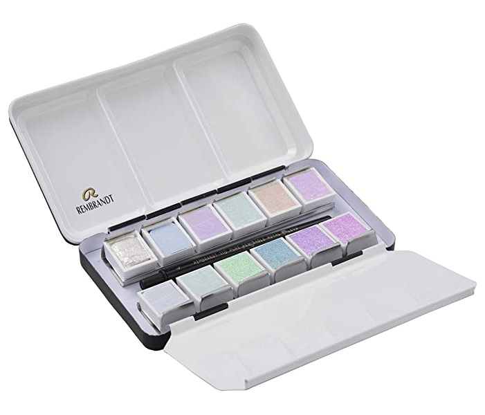 ชุดสีน้ำกล่องโลหะ Rembrandt 12สี พร้อมพู่กัน (Special Effects)