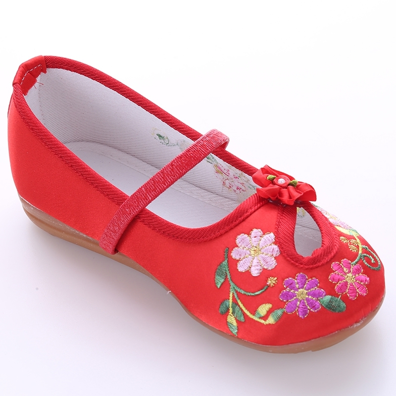 F รองเท้าจีน แบบเว้า ลายดอก