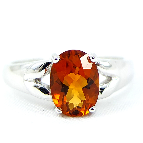 แหวนเงินแท้ราคาถูกชุบทองคำขาว ซิทรินแท้ 1.25 กะรัต งานประณีตสวยงาม สั่งผลิตค่ะ