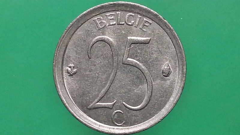 เหรียญ เงินตรา ประเทศ เบลเยี่ยม Centimes (French legend) 1965