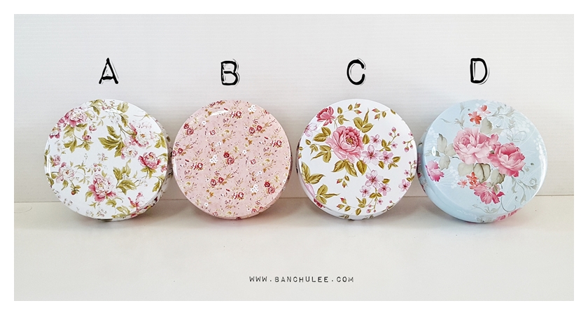 Candy Tin Box กล่องเก็บของ ลายดอกไม้ งานสังกะสี