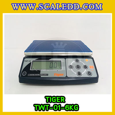 เครื่องชั่งน้ำหนักดิจิตอลตั้งโต๊ะ พิกัด6กิโลกรัม ความละเอียด0.2g ยี่ห้อ TIGER รุ่น TWT (เครื่องชั่งผ่านตรวจรับรองจากสำนักชั่งตวงวัด)