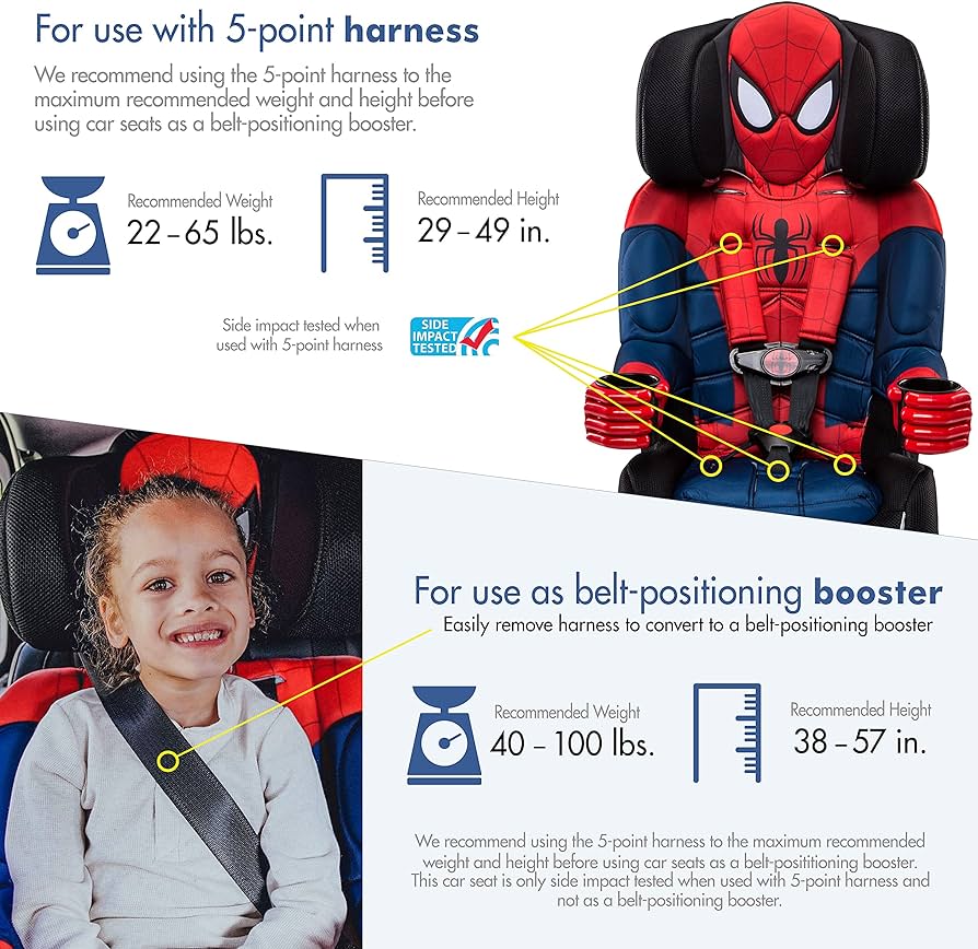 คาร์ซีทสำหรับเด็กโต KidsEmbrace 2-in-1 Forward-Facing Harness Booster Seat, Spiderman