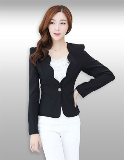 เสื้อสูทผู้หญิงแฟชั่นสีดำปกหยักแบบเรียบหรู มี 5 ไซส รหัส1767