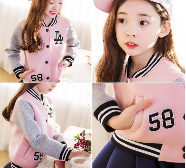 ชุดกันหนาว เซ็ตเสื้อแจ๊คเก็ต สีชมพู+เลกกิ้งกระโปรง