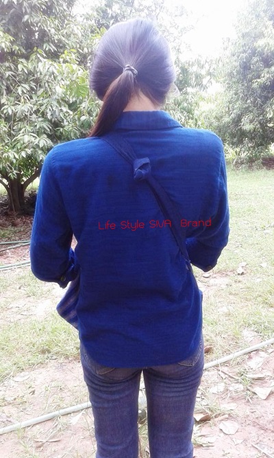Cotton Shirt -Natural dyes cotton - cotton dyed blue, blue from the tree”ผ้าย้อมสีธรรมชาติ(ผ้าย้อมคราม)