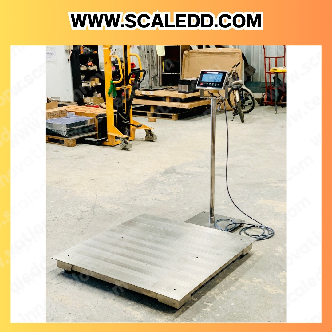 เครื่องชั่งแสตนเลส500กิโลกรัม เครื่องชั่งตั้งพื้นน้ำหนัก500กิโลกรัม ความละเอียด100กรัม ขนาดแท่น 1.2x1.2m. ยี่ห้อ TIGER รุ่น TI-03SS