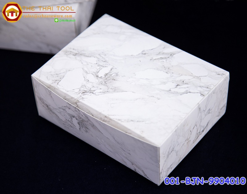 กล่องสแน็คบ็อกซ์ ลาย ไวท์ มาเบิ้ล (FB) 010(เชียงราย)รหัสสินค้า 001-BJN-9904010