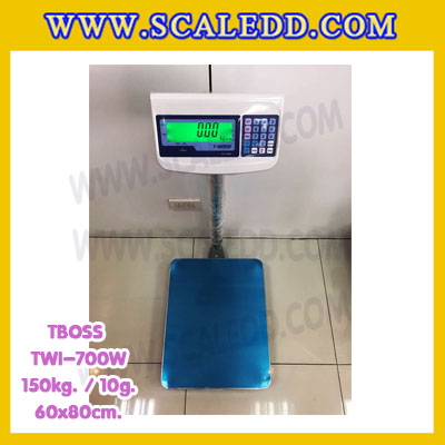 เครื่องชั่งน้ำหนัก150กิโลกรัม เครื่องชั่งน้ำหนัก150kg เครื่องชั่งดิจิตอล150kg เครื่องชั่งตั้งพื้น ตาชั่ง150kg ความละเอียด 10g ขนาดแท่นชั่ง60*80cm ยี่ห้อ TBOSS รุ่น TWI-700W (เครื่องชั่งผ่านตรวจรับรองจากสำนักชั่งตวงวัด)